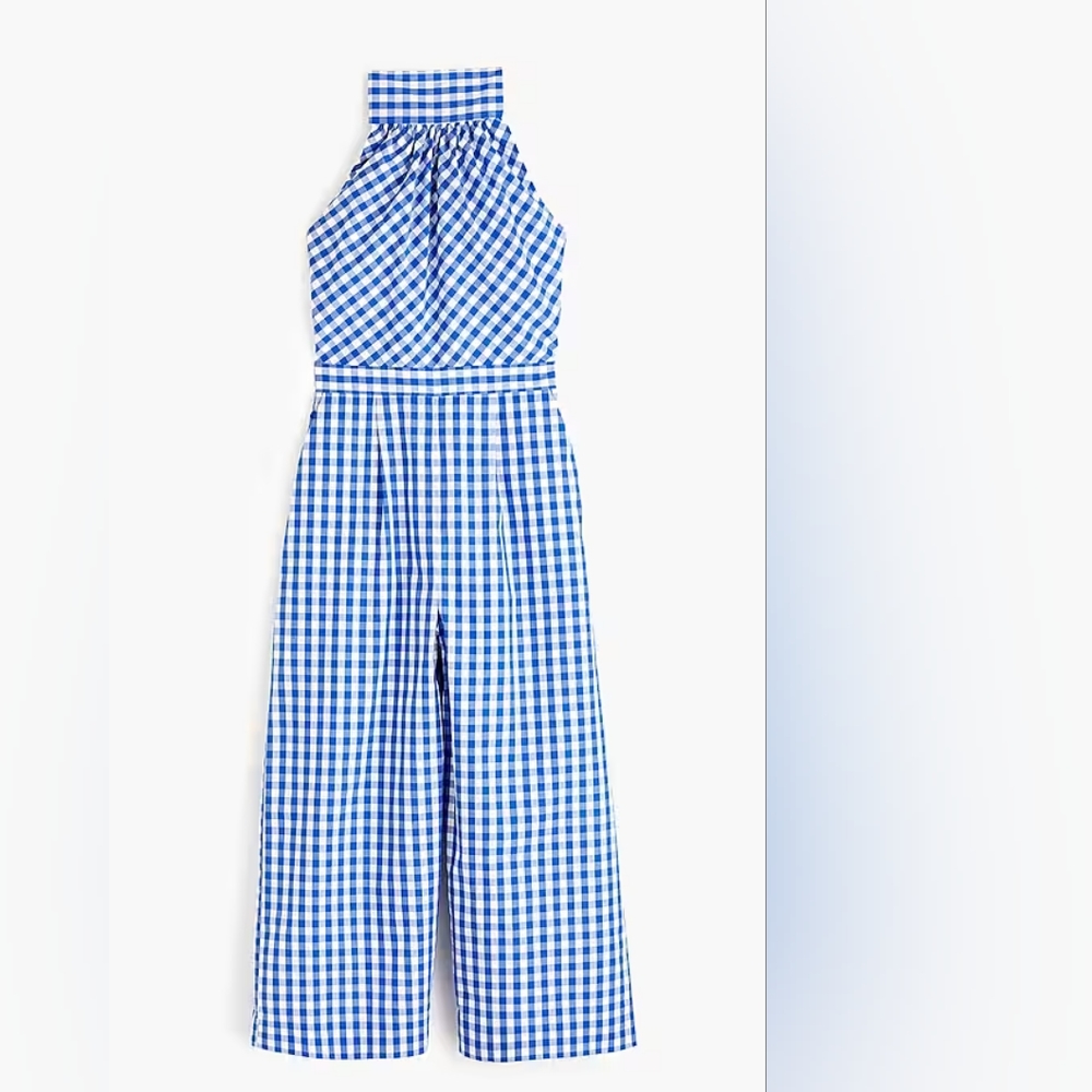 NWT J. Crew halter gingham jumpsuit 6